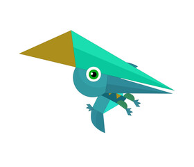Cartoon dinosaur pterodactyl or other dino bird isolated illustration for kids © honeyflavour