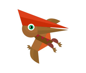Cartoon dinosaur pterodactyl or other dino bird isolated illustration for kids © honeyflavour
