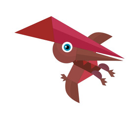 Cartoon dinosaur pterodactyl or other dino bird isolated illustration for kids © honeyflavour