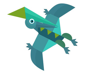 Cartoon dinosaur pterodactyl or other dino bird isolated illustration for kids © honeyflavour