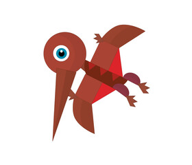 Cartoon dinosaur pterodactyl or other dino bird isolated illustration for kids © honeyflavour