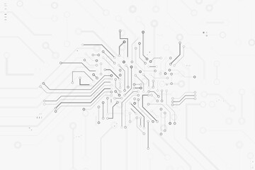 Computer circuit board texture. Technology pattern. Abstract illustration of silicon chip. Digital tech background in black and white colors.