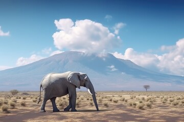Fototapeta na wymiar Elephant in the savannah