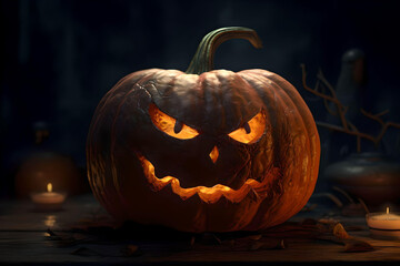Pumpkin, Jack O Lantern for Halloween background, Halloween pumpkin, creepy pumpkin