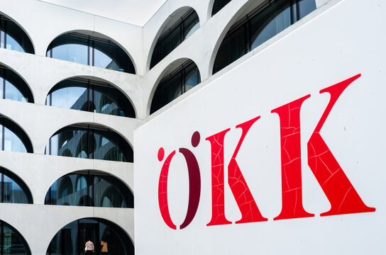 Landquart, Switzerland - July 26, 2023: The headquarters building and te sign of OKK, a Swiss insurance company.