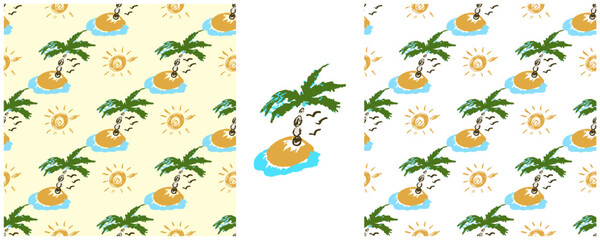 Set drawings with wax crayons. Print for cloth design, textile, fabric, wallpaper, wrapping paper