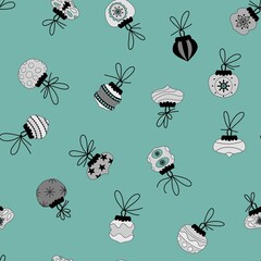 Christmas tree seamless cartoon toys pattern for wrapping paper and fabrics and kids clothes print