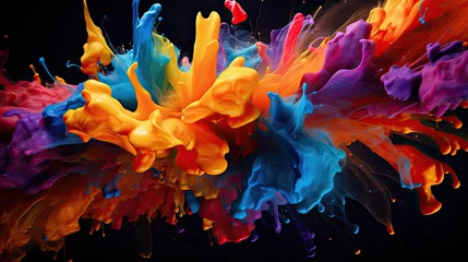 Papier Peint photo Feu colorful  splashes background wallpaper