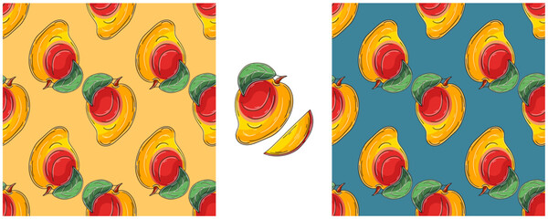 Seamless pattern. Color Set in hand draw style. Can be used for fabric and etc