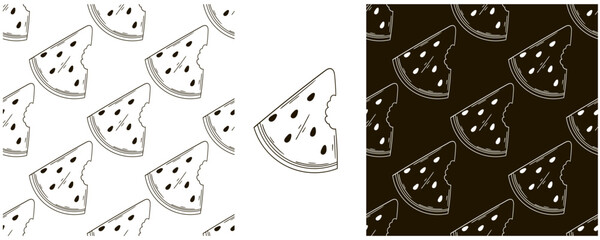 Monochrome Seamless pattern. Set in hand draw style. Can be used for fabric and etc