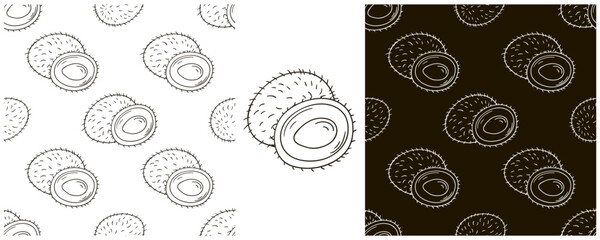 Monochrome Seamless pattern. Set in hand draw style. Can be used for fabric and etc