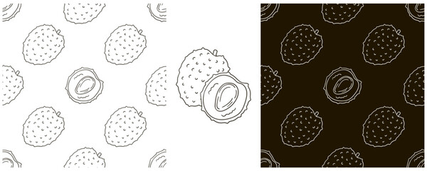 Monochrome Seamless pattern. Set in hand draw style. Can be used for fabric and etc
