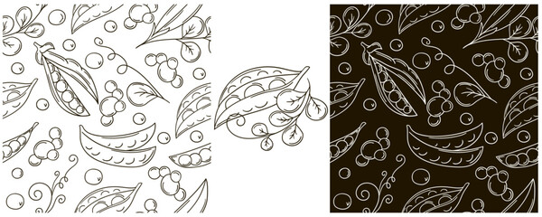 Monochrome Seamless pattern. Set in hand draw style. Can be used for fabric and etc