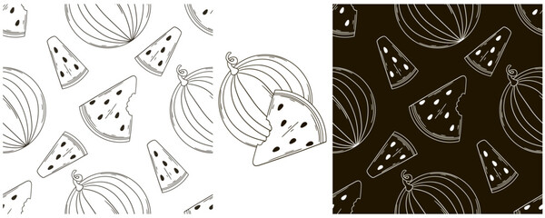 Monochrome Seamless pattern. Set in hand draw style. Can be used for fabric and etc