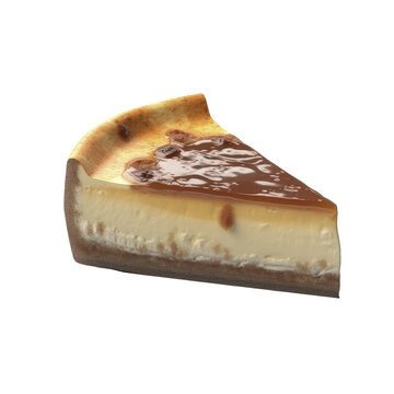 San sebastian cake isolated transparent background. Generative AI