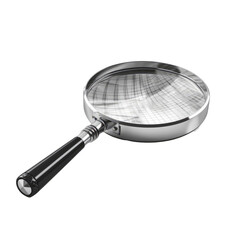 quality magnifying glass on isolated transparent background. Generative AI