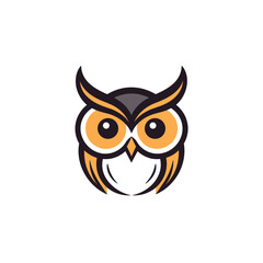 Vector logo owl, owl icon, owl head, sticker