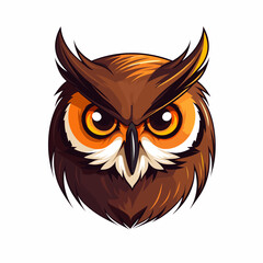 Fototapeta premium Vector logo owl, owl icon, owl head, sticker