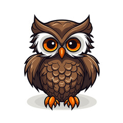 Fototapeta premium Cute vector owl, sticker