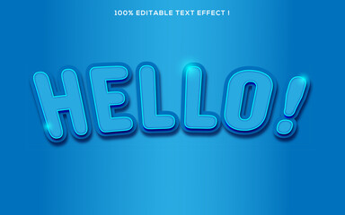 Hello editable text effect vector