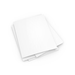 Blank White magazine closed isolated on a white background template