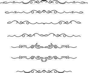 Obraz premium black and white set of delimiters for text, dividers