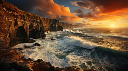 Rugged cliffs in Ireland