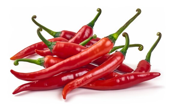 Red chili peppers, isolated on white background