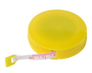 Measuring tape measure with tape on a white isolated background