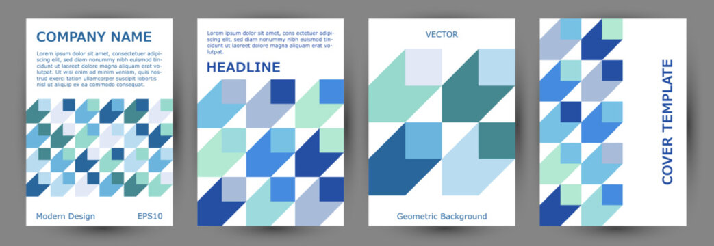 Architecture magazine front page layout collection geometric design. Modernism style futuristic
