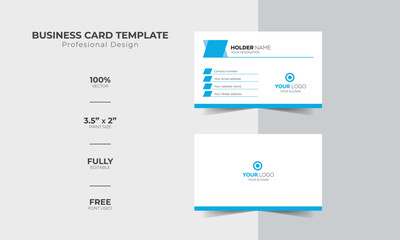 Modern and corporate simple business card design Modern presentation card with company logo Vector business card template Visiting card for business and personal use Vector illustration design