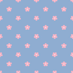 seamless pattern with wild pink flowers.