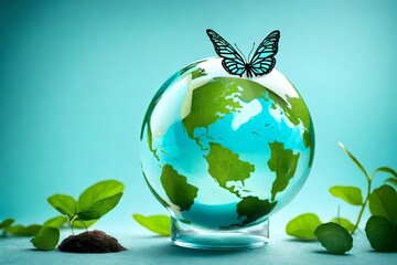 green earth with leaves