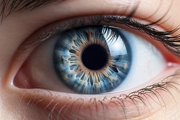 Fototapeten human eye high detail closeup with beautiful iris © BORIS