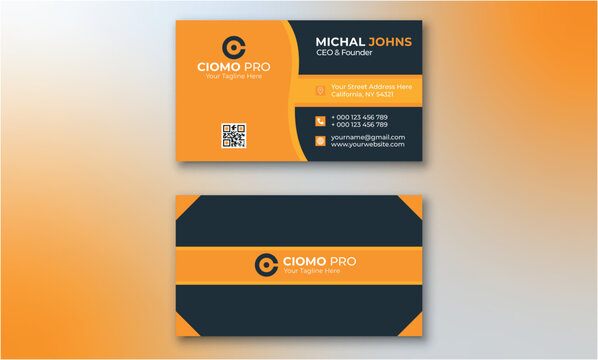 Double-sided creative business card vector design template. Business cards for business and personal use. Vector illustration design. Horizontal layout, Print ready 