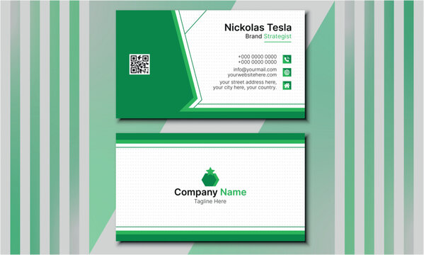Set of modern business card print templates. Personal visiting card with company logo. Vector illustration. Stationery design