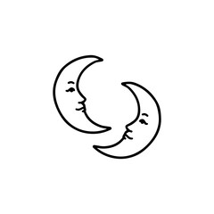 two moon concept vector illustration