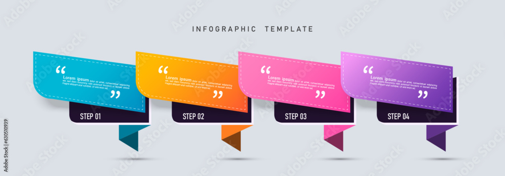 Poster Infographic elements design template, business concept with 4 steps or options, can be used for workflow layout, diagram, annual report, web design.Creative banner, label vector.