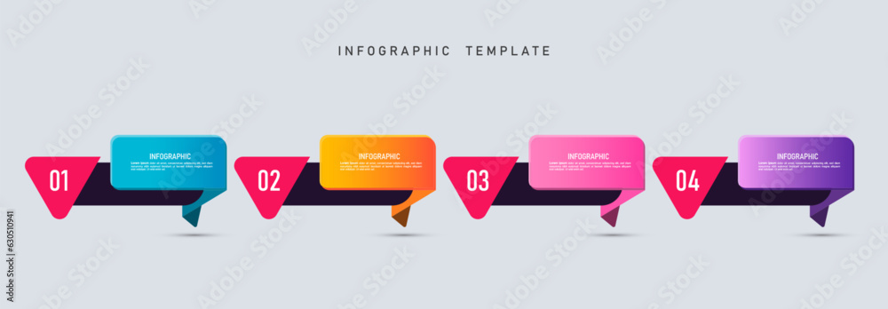Poster infographic elements design template, business concept with 4 steps or options, can be used for work