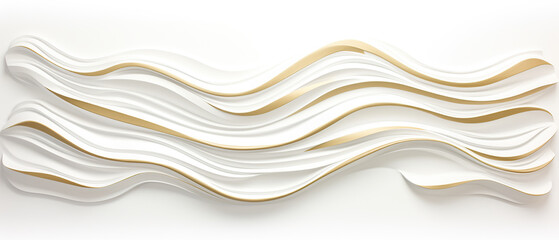 Obraz premium abstract white and gold tipped wave over white background