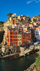 Cinque terre city colourful buildings Italy