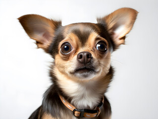 Obraz premium Cute chihuahua puppy on white background. Generative AI