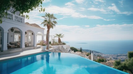 Fototapeta na wymiar Luxury villa with pool Generative AI
