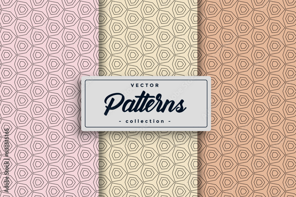 Leinwandbilder set of geometric seamless patterns patterns and swatches abstract geometric hexagonal oriental seaml