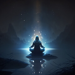 illustration of spiritual awakening enlightment meditation