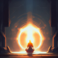 illustration of spiritual awakening enlightment meditation