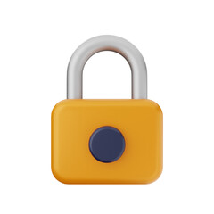 3d padlock security icon illustration