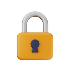 3d padlock security icon illustration