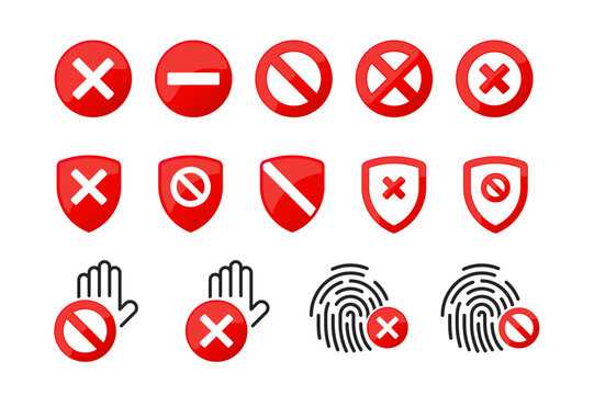 access denied prohibition vector icon, stop sign icon