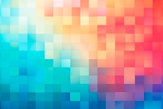 Pixelated mosaic texture background, retro video game-inspired design, multicolored and playful backdrop, nostalgic and fun